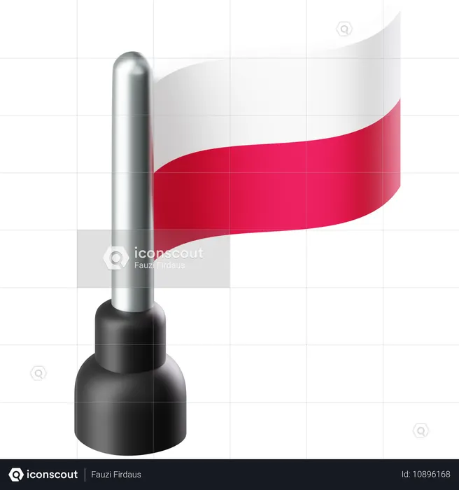 Flag of Poland Flag 3D Icon