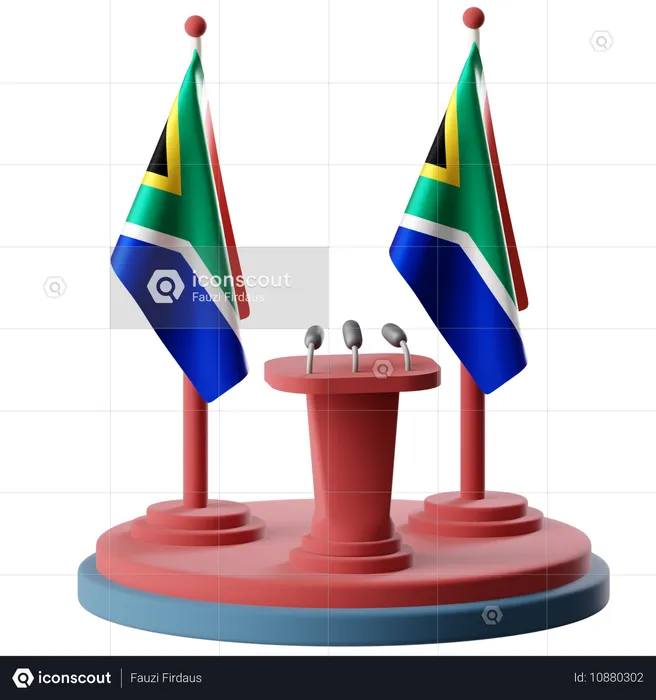 Flag Of South Africa  3D Icon