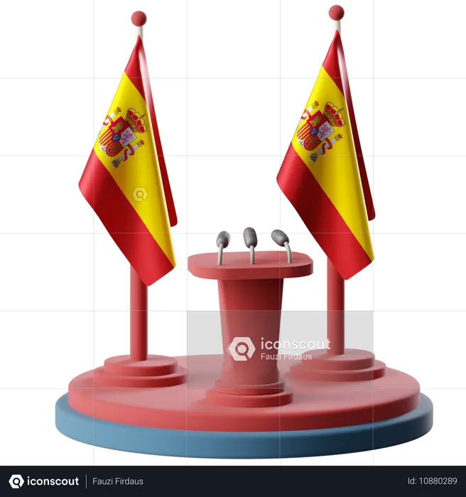 Flag Of Spain  3D Icon