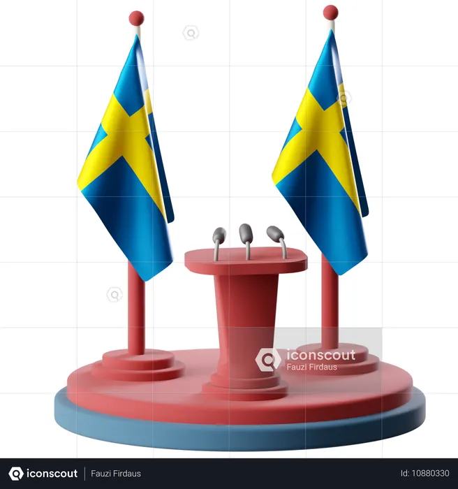 Flag Of Sweden  3D Icon