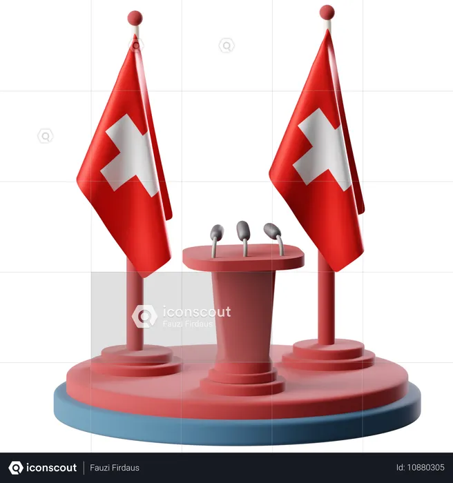 Flag Of Switzerland  3D Icon