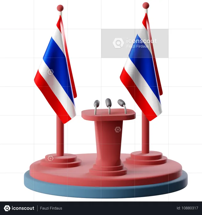 Flag Of Thailand  3D Icon