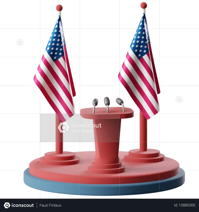 Flag Of United States  3D Icon