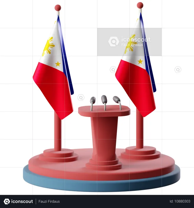 Flagge der Philippinen  3D Icon