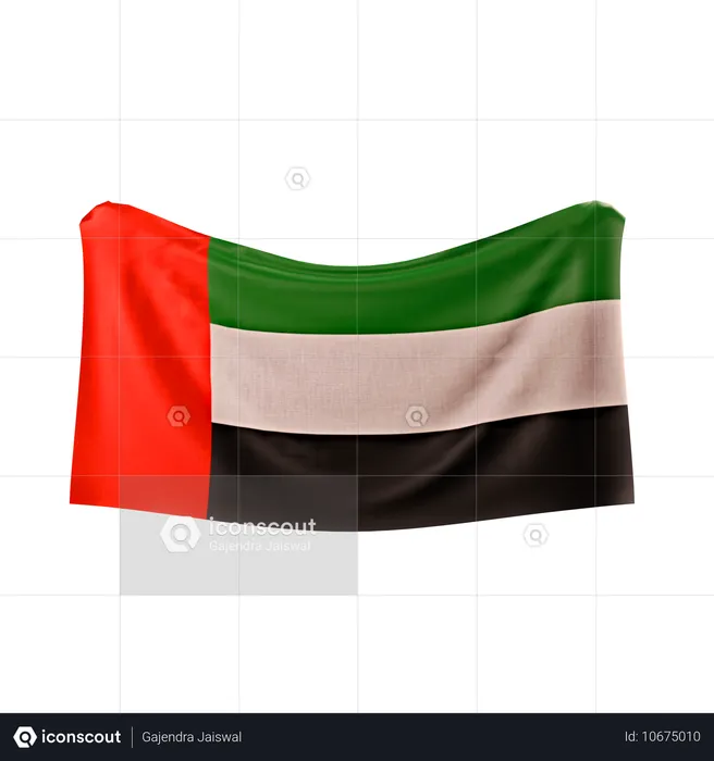 Flagge der Vereinigten Arabischen Emirate Flag 3D Icon