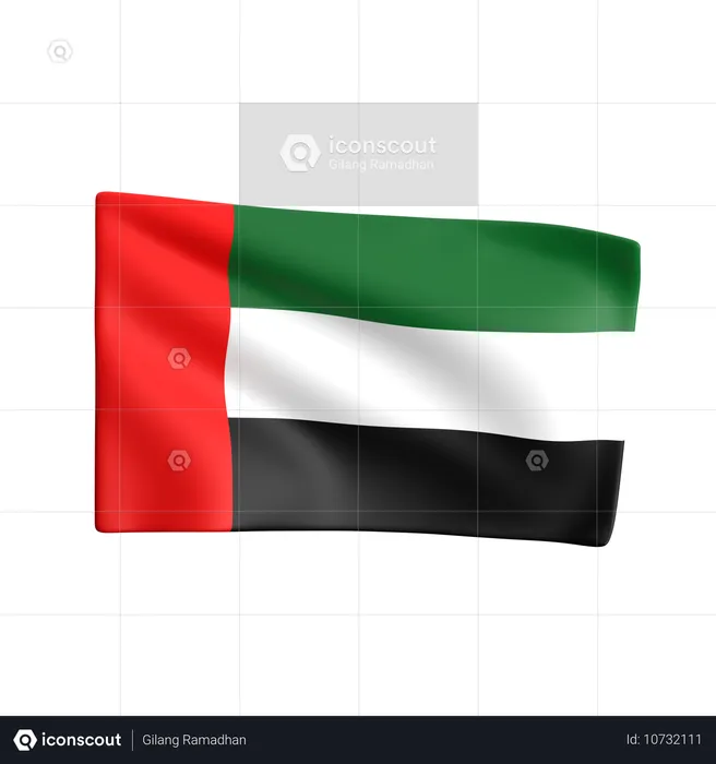 Flagge der Vereinigten Arabischen Emirate Flag 3D Icon