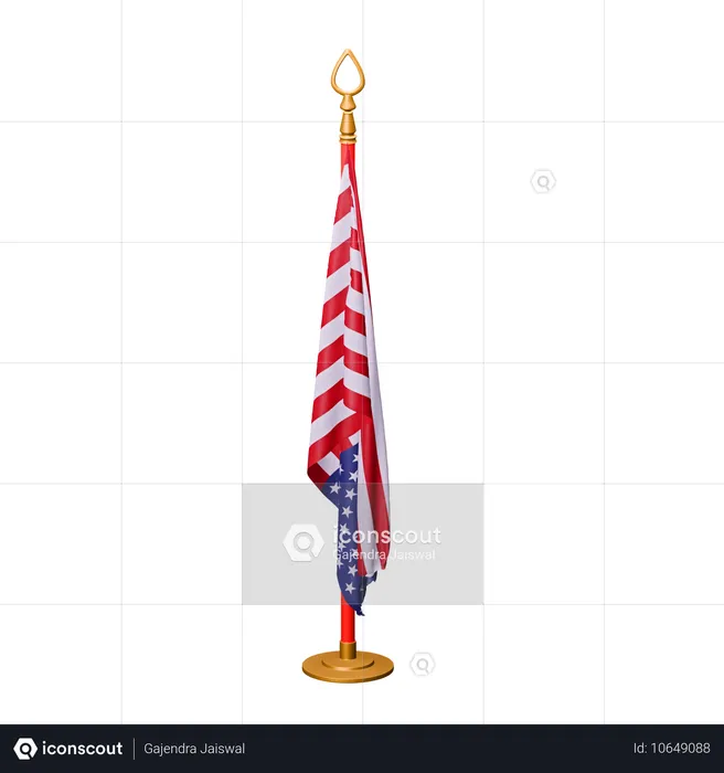 Flagge der Vereinigten Staaten von Amerika Flag 3D Icon