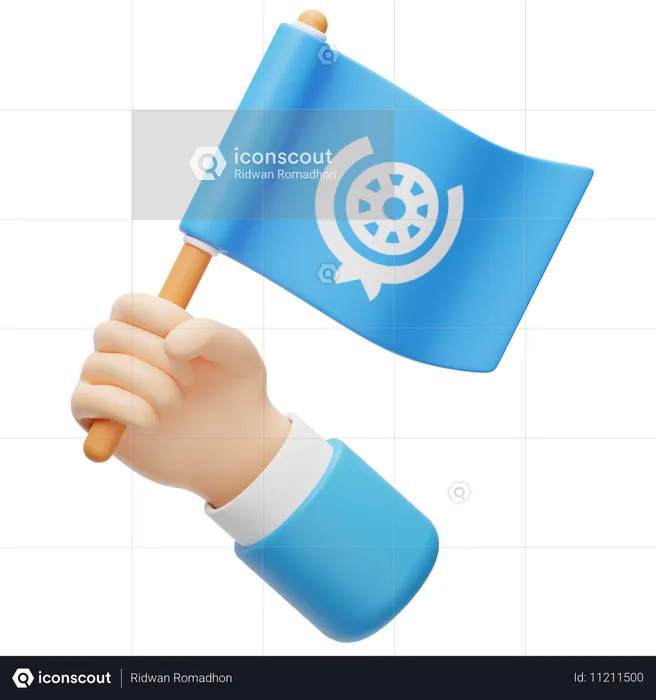 Flagge der Vereinten Nationen Flag 3D Icon