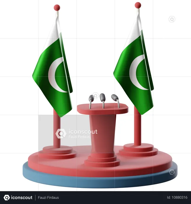 Flagge Pakistans  3D Icon