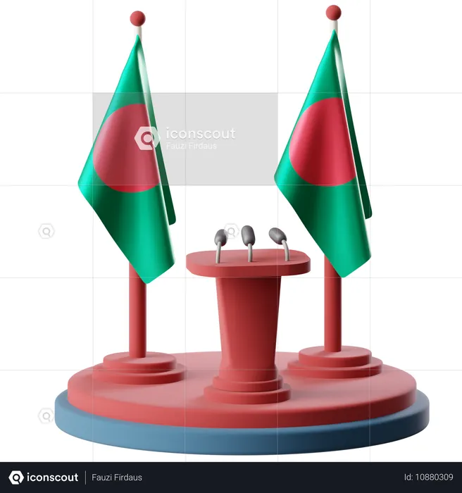 Flagge von Bangladesch  3D Icon