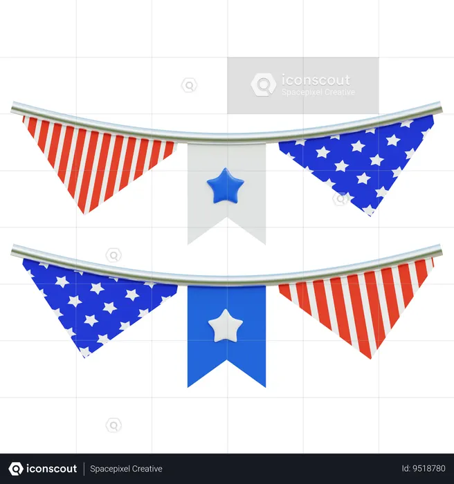 Flags Ornament  3D Icon