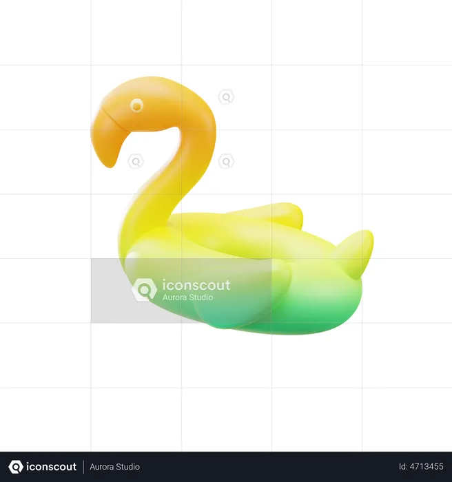 Bouée de natation flamant rose  3D Illustration