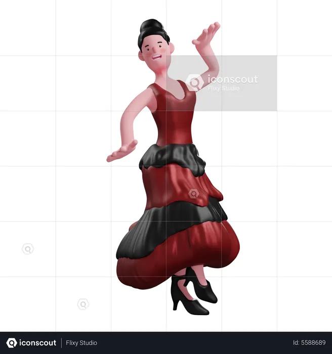 Flamenco Dance  3D Icon