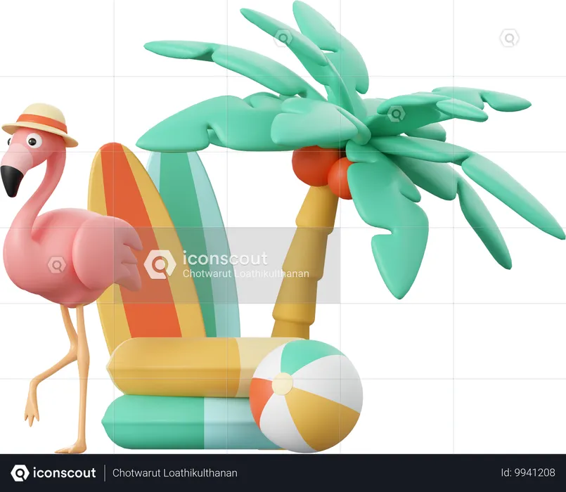 Flamingo  3D Illustration