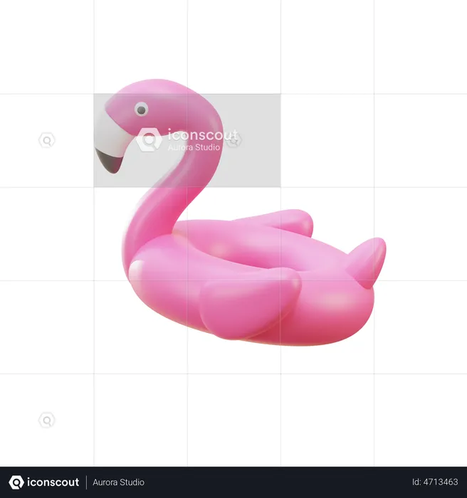 Flamingo Swim Ring  3D Illustration