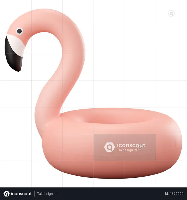 Flamingo swimming ring  3D Icon