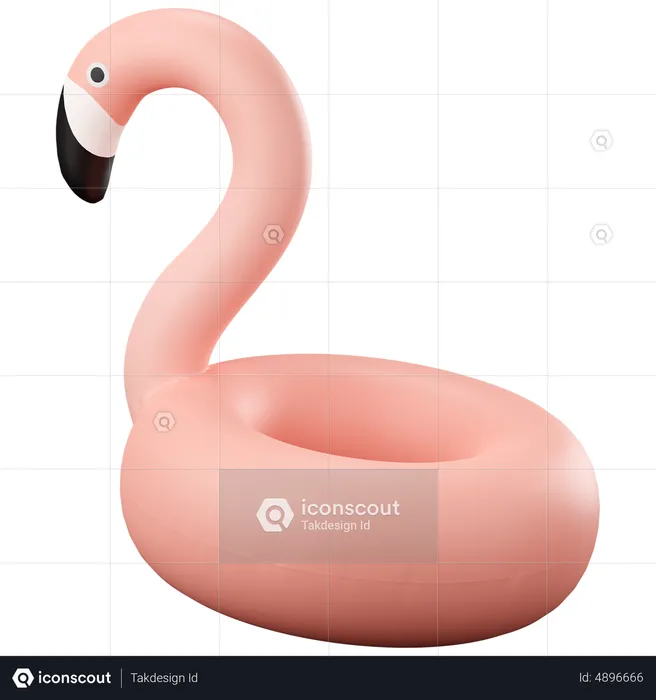 Flamingo swimming ring  3D Icon