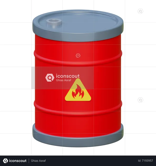 Flammable Barrel  3D Icon
