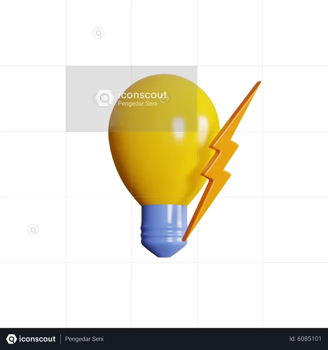 Ampoule idée éclair  3D Icon