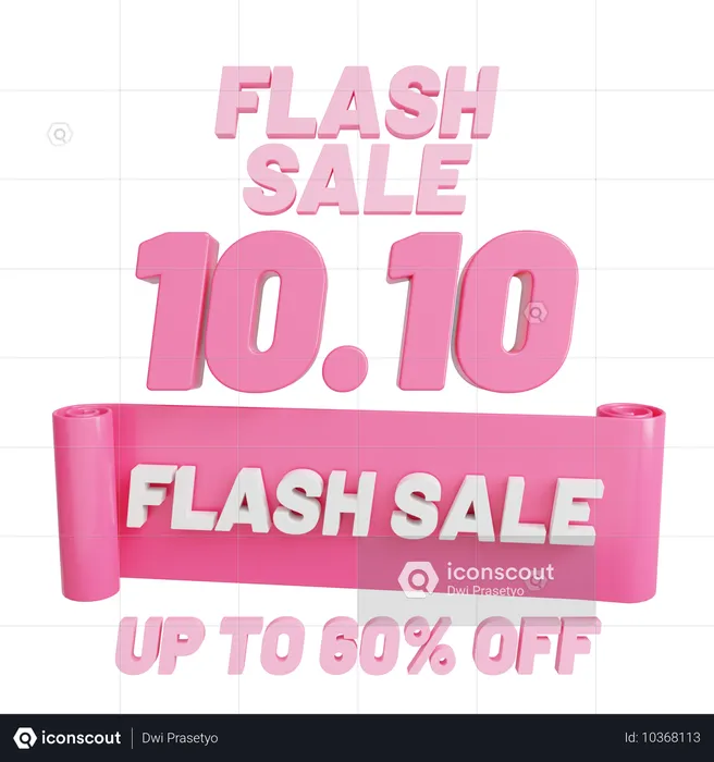 Flash sale 10 10 60%  3D Icon