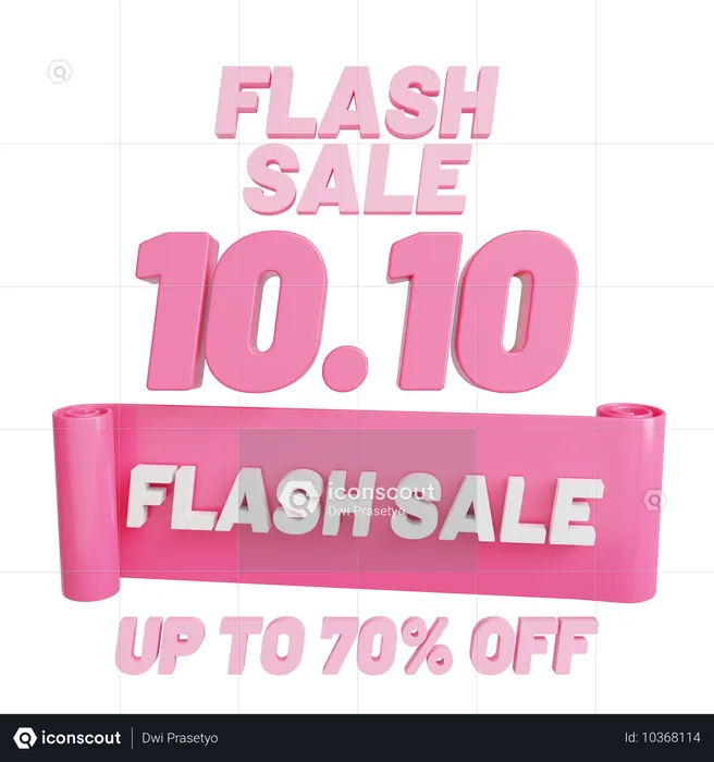 Flash sale 10 10 70%  3D Icon