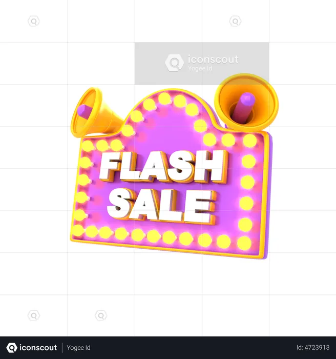 Flash Sale Announcement  3D Illustration