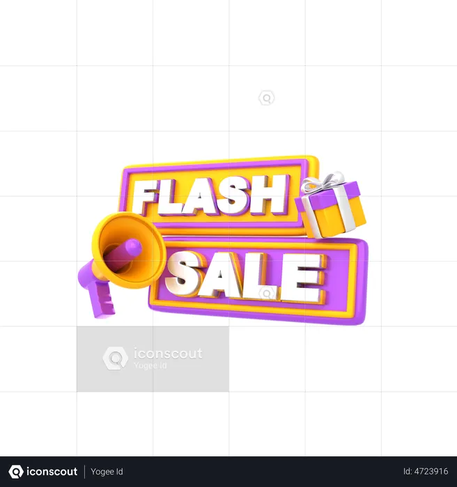 Flash Sale Announcement  3D Illustration