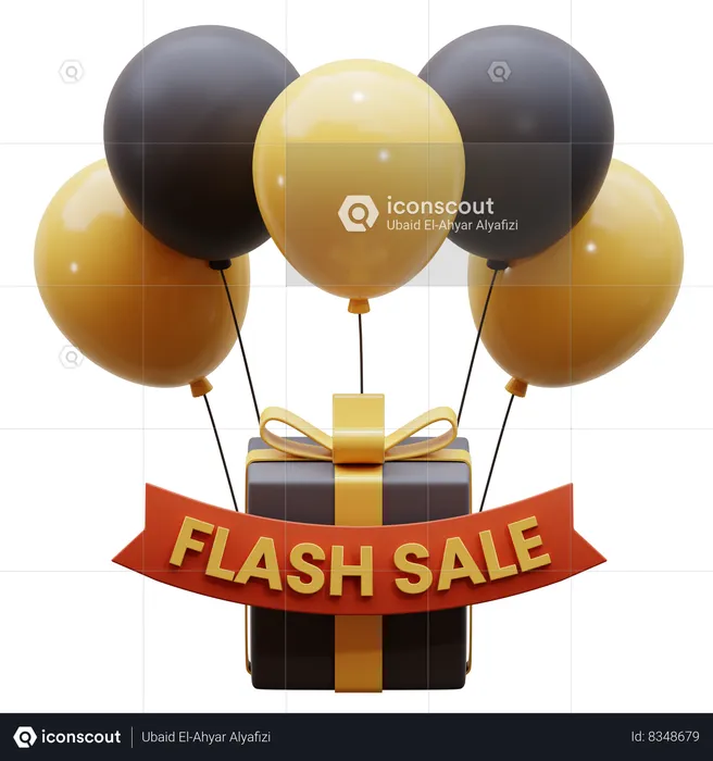 Flash Sale Balloon  3D Icon