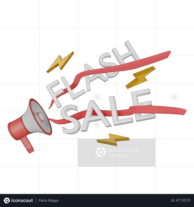 Flash Sale Promotion  3D Illustration