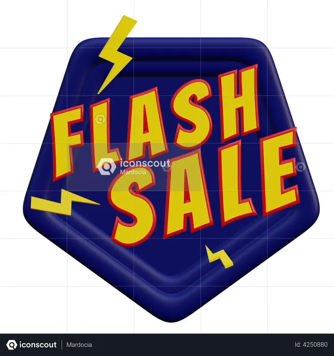 Flash Sale Sticker  3D Illustration