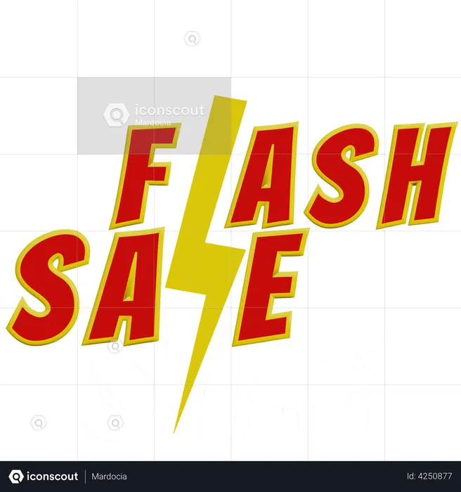 Flash Sale Text  3D Illustration