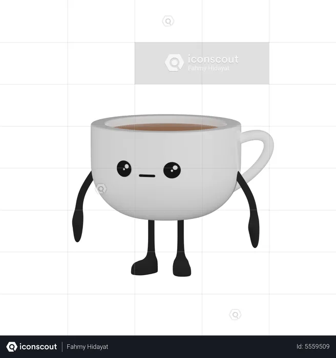 Coffee Cup Character  3D Icon