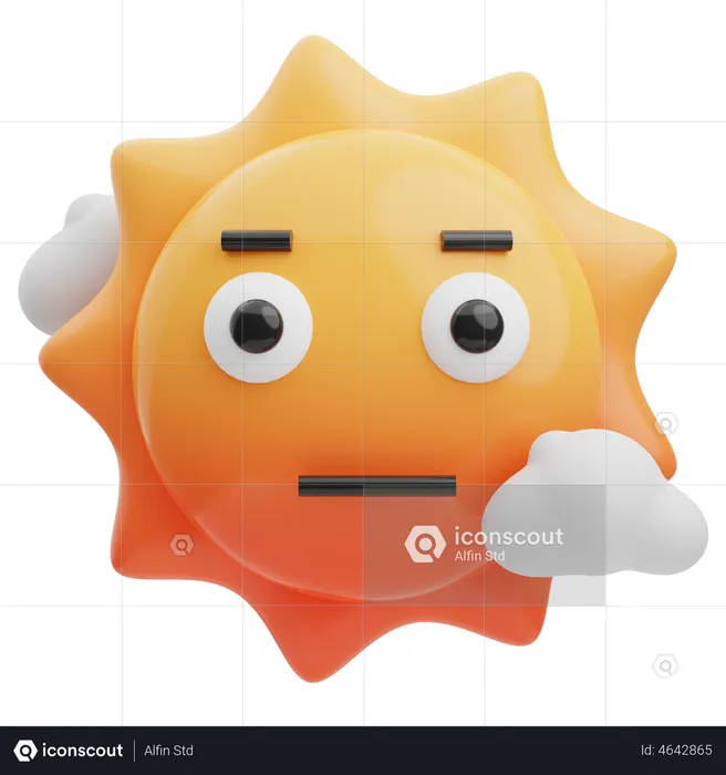 Flat Sun Emoji 3D Emoji