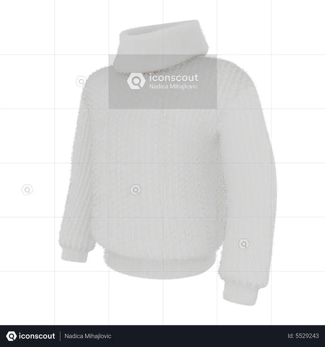 Flauschiger weißer Pullover  3D Icon