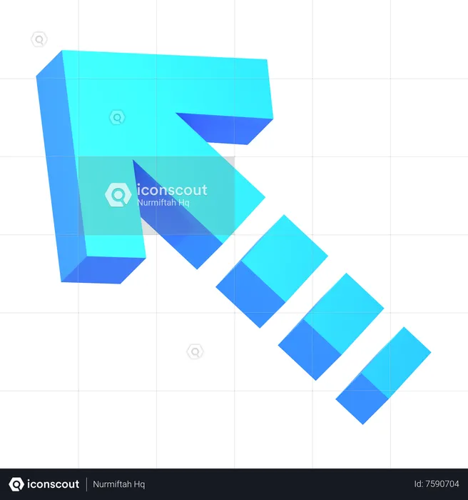 Flecha izquierda arriba  3D Icon