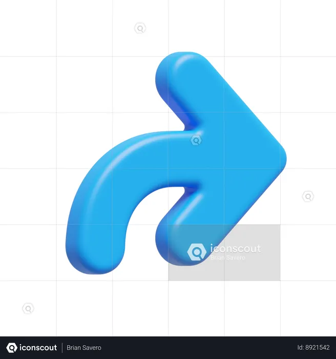 Flecha curva  3D Icon