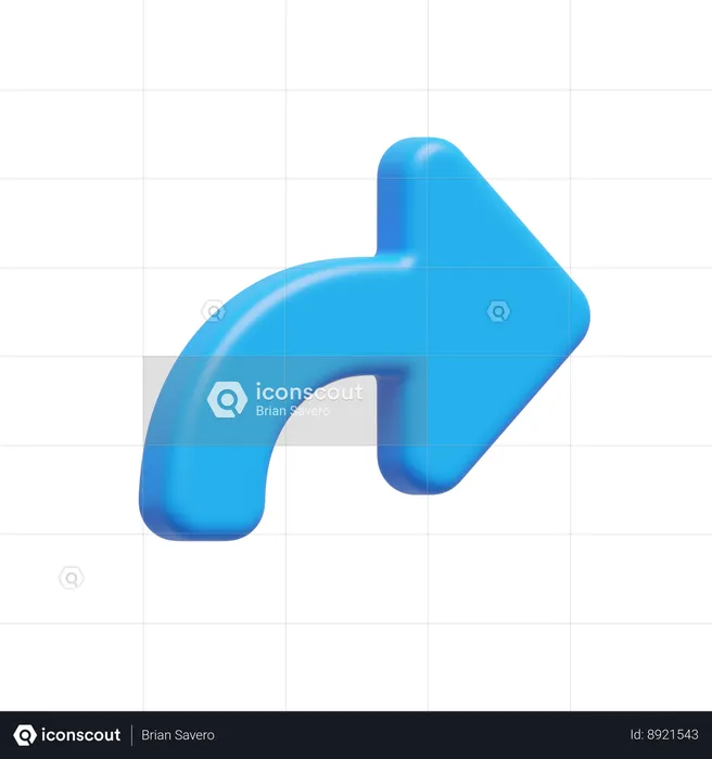 Flecha curva  3D Icon