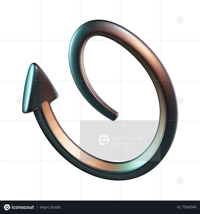 Flecha curva  3D Icon