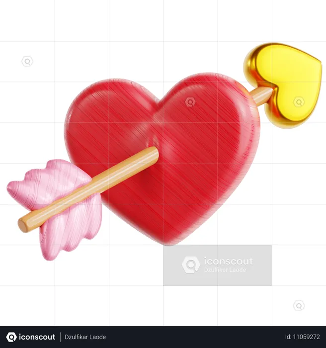 Flecha de amor  3D Icon