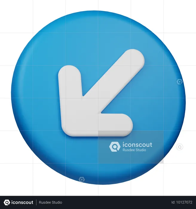 Flèche vers le bas à gauche  3D Icon