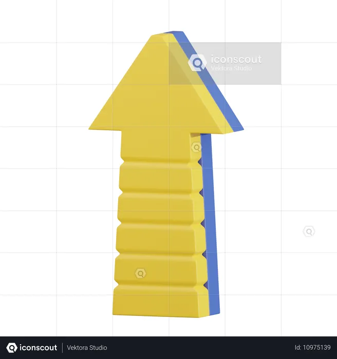 Flèche d'avancement vertical  3D Icon