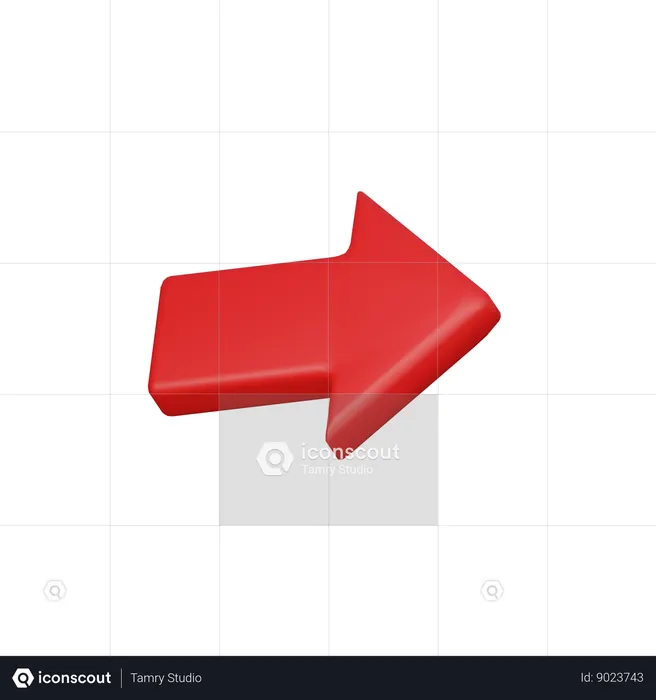 Flèche droite  3D Icon