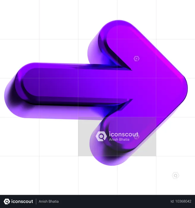 Forme abstraite de flèche droite  3D Icon