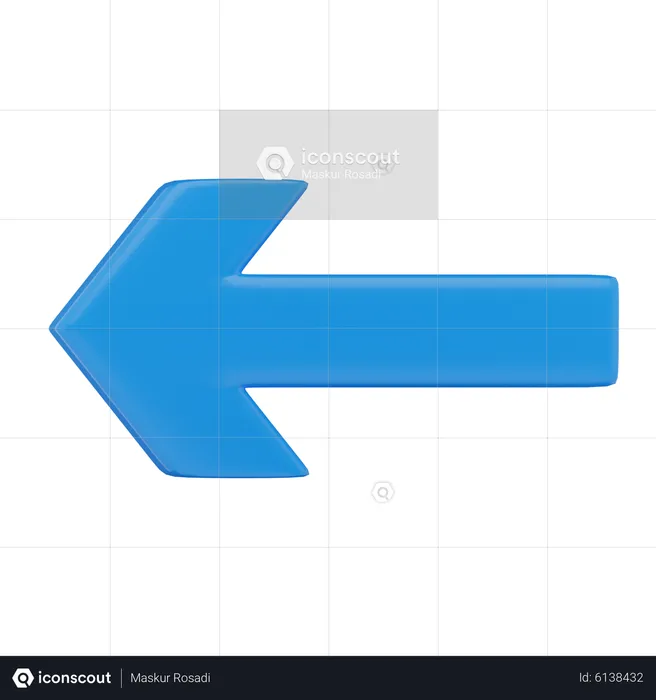 Flèche vers la gauche  3D Icon