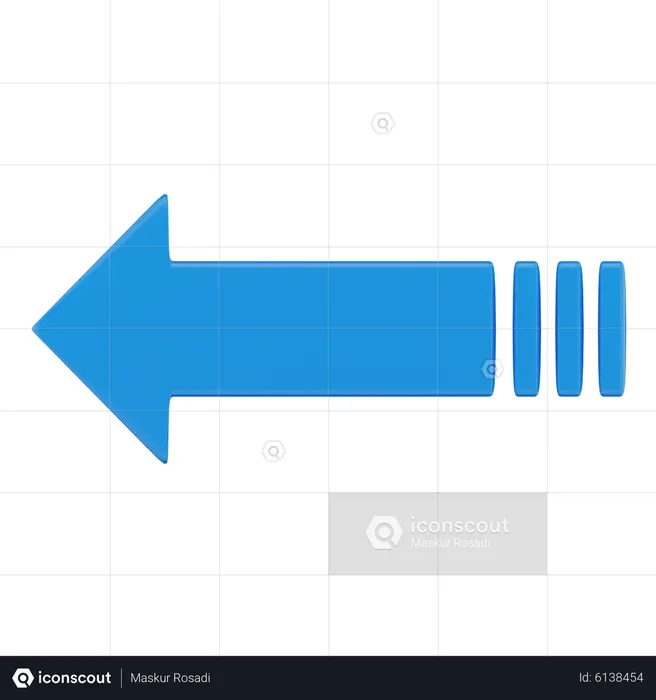 Flèche vers la gauche  3D Icon