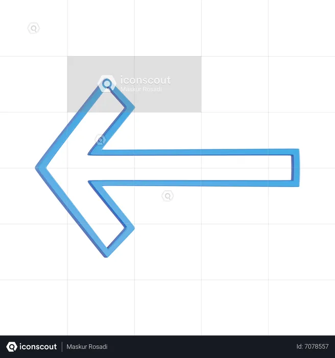 Flèche vers la gauche  3D Icon