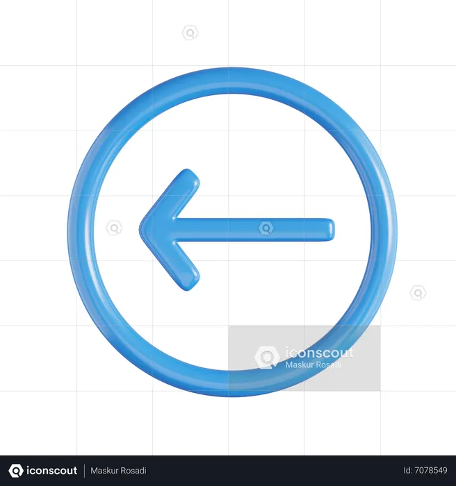 Flèche vers la gauche  3D Icon