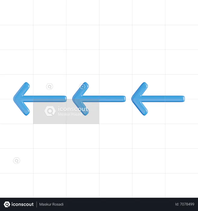 Flèche vers la gauche  3D Icon