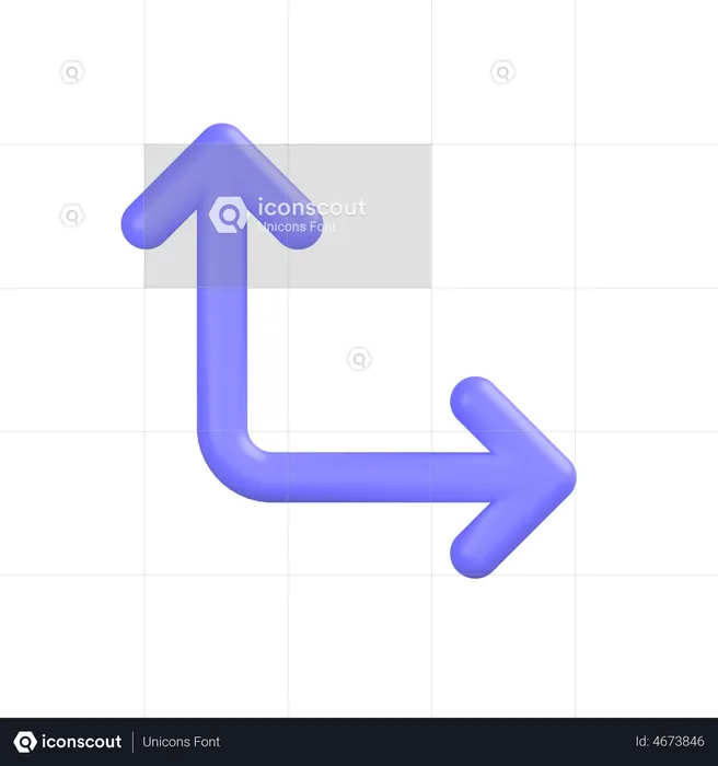 Flèche vers le haut et vers la droite  3D Icon