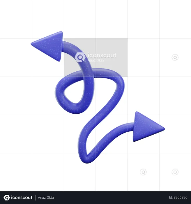 Flèche en zigzag  3D Icon